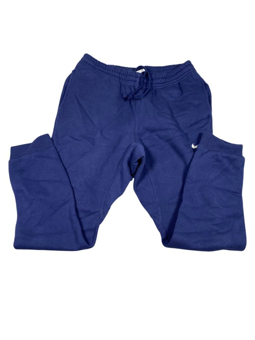 Nike Mens Navy Blue Sweatpants Large Cotton Blend Elastic Waistband Drawstring